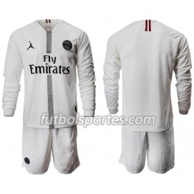 Camisetas Paris Saint Germain Jordan Blanco Niños Tercera Equipacion 2018/2019 Manga Larga